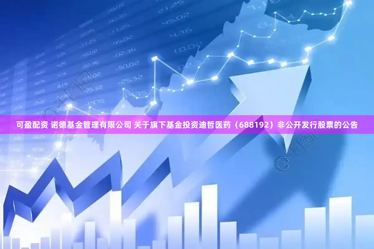 可盈配资 诺德基金管理有限公司 关于旗下基金投资迪哲医药（688192）非公开发行股票的公告